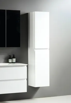 Produktbild von Alpenberger Badezimmer Hochschrank | Badschrank Schmal | Badezimmer Schrank Badezimmermöbel Allzweckschrank Badmöbel | Schmaler Schrank Weiß