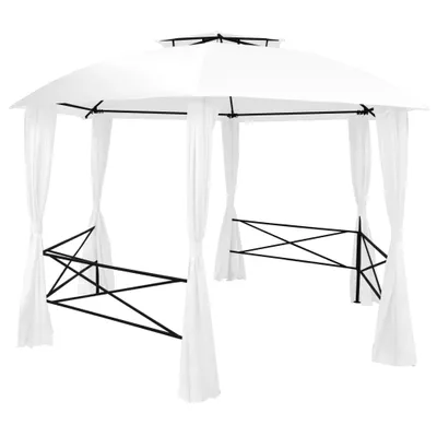 Immagine prodotto di vidaXL Tenda da giardino con tende 360x312x265 cm Bianco 180 g/m²
