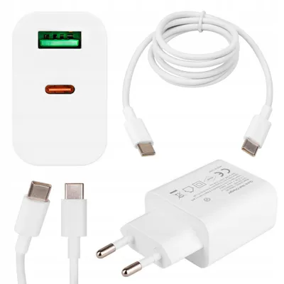 Obrázek produktu pro Rychlonabíječka MasterLED 20 W, sada s USB-C, včetně 1m nabíjecího kabelu, adaptér s dvěma porty USB-A, PD Quick Charge, napájecí adaptér, bílá