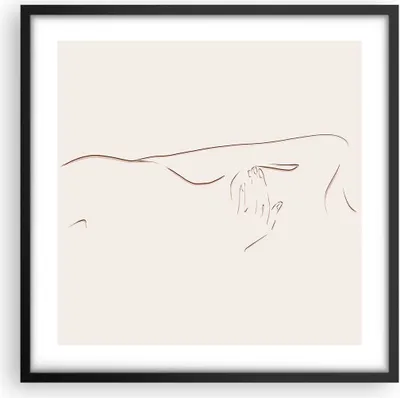 Produktbild von Gerahmtes Poster - Schwarzer Rahmen - Skizze Nacktheit Frau - 50x50 cm - Wand Bild - Wanddeko - Wandbilder - Kunstposter - Wandposter - Bilderrahmen - Bilder - Kunstdruck - P2BAC50x50-4552