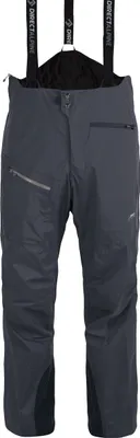 Hardshellhose DEAMON PANTS von DirectAlpine in Grau mit verstellbaren Trägern und seitlichen Reißverschlusstaschen.