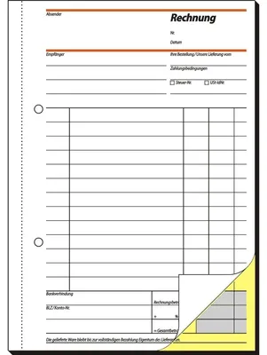 Produktbild von SIGEL SD031 Rechnungen, 1. und 2. Blatt bedruckt, A5, selbstdurchschreibend, 2 x 40 Blatt