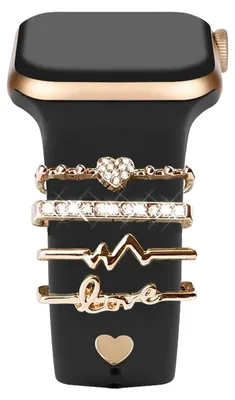 5 goldfarbene Uhrenarmband-Anhänger, kompatibel mit 38–46 mm