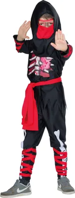Produktbild von Dead Ninja Ninjakostüm Asia Fight Halloween Karneval Jungen Kostüm 128