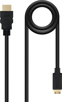 Productafbeelding van HDMI naar Mini HDMI verbindingskabel NANOCABLE 10.15.0902, 1,8 meter, zwart