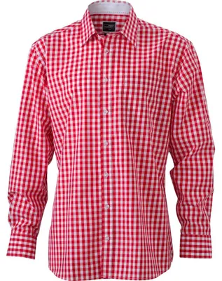 Immagine prodotto di James and Nicholson - Camicia da uomo LT2332 (XXL) (rosso/bianco)