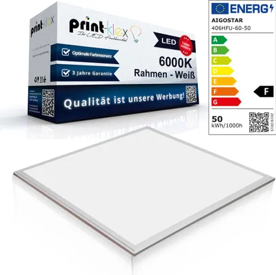 Produktbild von LED Panel Ultraslim 60x60cm Deckenleuchte Lampe Flächenleuchte 6000K-Kaltweiß 50W 4500 LM Weißer Rahmen - Office Plus Serie