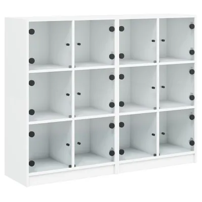 Produktbild von Bücherregal mit Türen Weiß 136x37x109 cm Holzwerkstoff