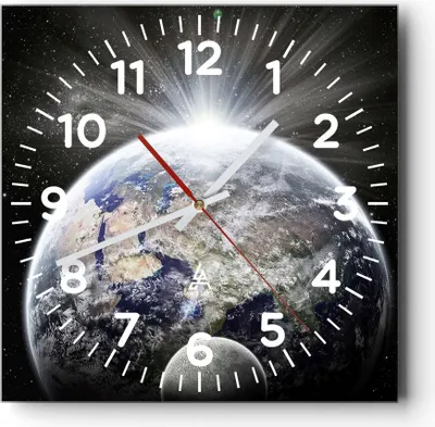 Produktbild von Wanduhr - Quadrat - Glasuhr - Astronomie galaxie abstraktion - 40x40cm - Schleichendes Uhrwerk - Lautlos - zum Aufhängen bereit - Dekoration Modern - Wanddekoration aus Glas - C4AC40x40-2328