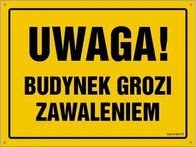 Zdjęcie produktu dla OA038 Uwaga! Budynek grozi zawaleniem 350x250