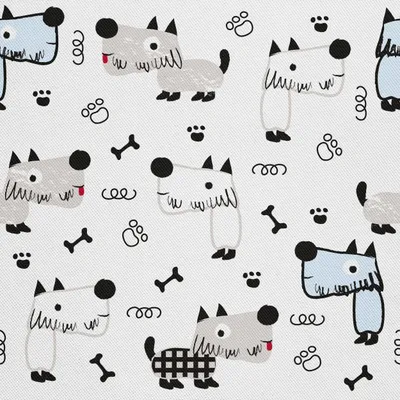 Produktbild von OUTDOOR DEKOSTOFFE OXFORD - Motiv gezeichnete Hunde I DX013