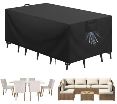 Productafbeelding van Tuinmeubelbeschermer, 420D Oxford-stof, geschikt voor tafel, waterdicht en UV-bestendig, afmetingen: 213 x 132 x 74 cm