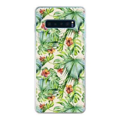 Produktbild von MuchoWow® Handyhülle Schutzhülle Hülle für Samsung Galaxy S10 Plus Blume - Blatt - Muster Silikon Softcase Handy Hülle - Schutzhülle