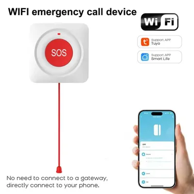 Produktbild von WLAN-Notfallknopf - J02W - Für Senioren - Notrufalarm - Sturzalarm - SOS-Alarm - Tuya Smart App