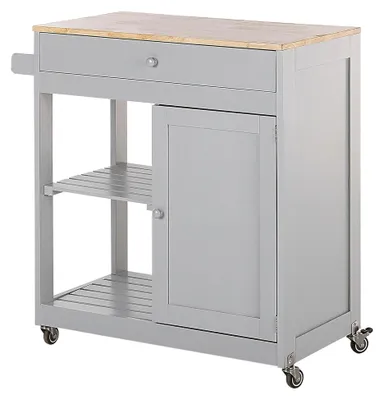 Produktbild von Servierwagen im Landhausstil grau mit 4 Fächern und 1 Schublade