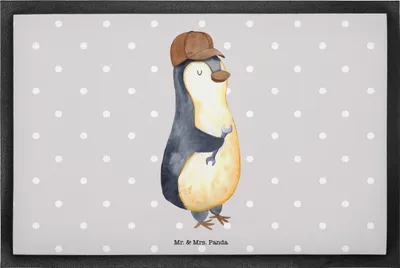 Produktbild von Mr. & Mrs. Panda Bodenvorleger Wenn Papa es nicht reparieren kann, sind wir am Arsch 60 x 90 cm - Grau Pastell - Geschenk, Schmutzfangmatte, Pinguin, fußmatte, Vatertag