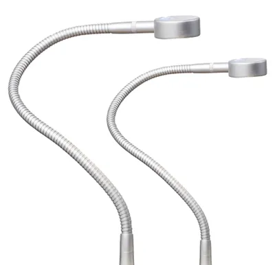 Image de kalb | Lampe de lecture LED Lampe de chevet Lampe flexible chrome gris argentétactile Gris argenté / Aluminium anodisé Lot de 2