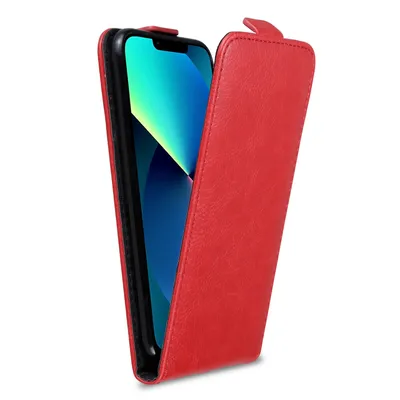 Produktbild von Cadorabo Hülle für Apple iPhone 13 MINI Schutzhülle in Rot Flip Handyhülle Case Cover Etui Kunstleder