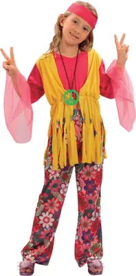 Produktbild von Kinder Hippie-Mädchen Kinder-Kostum
