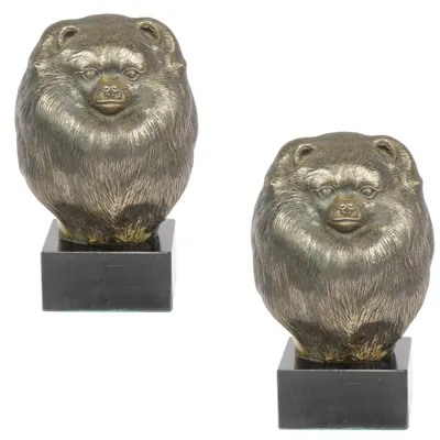 Productafbeelding van Art-Dog Buste – Dwergkeeshond – gegoten uit bronspoeder en hars