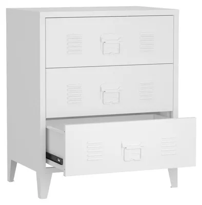 Imagen del producto de Mueble de almacenamiento Metalene Hämeenlinna: Cajonera industrial con tres cajones, dimensiones 60x40x72 cm