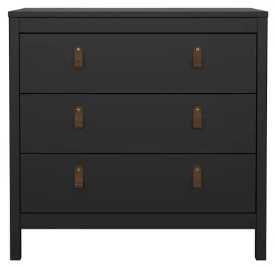 Image de CALICOSY - Commode 3 tiroirs noir mat L82,3 cm - BARCELONE