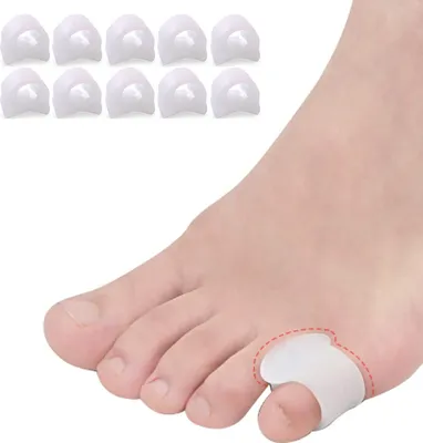 Produktbild von 10 Stück Zehenschiene für den kleinen Zeh, Gel-Zehenspreizer, kleiner Zehenspreizer, Hammerzehen für Männer und Frauen zum Gehen, Laufen, Überlappen, Ballenzehen-Korrektor und Ballenzehen-Linderung