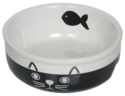 Produktbild von Nobby Katzen Keramikschale Face schwarz/weiß