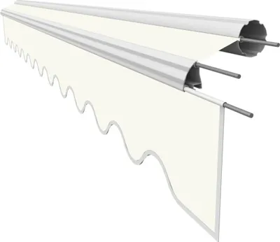 Produktbild von Leudus Markisenstoff mit Volant für 3x2m Markisen Markisenersatzstoff Markisentuch Sonnenschutz fertig genäht (2,82x2m SPD011)