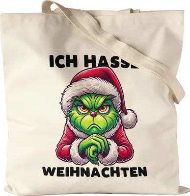 Produktbild von Ich Hasse Weihnachten Jutebeutel Weihnachtsmuffel Sarkasmus Anti-Weihnachten Geschenkidee