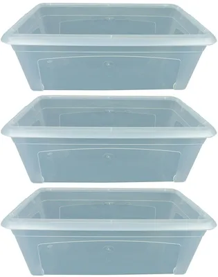 Produktbild von 3x Aufbewahrungsbox 5l Stapelbox Plastikbox transparent Kunststoff mit Deckel klein plastic storage Box multibox 34cm