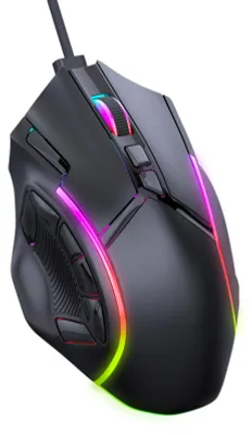 Image de Souris de jeu filaire, souris ergonomique avec 12 boutons de macro programmables
