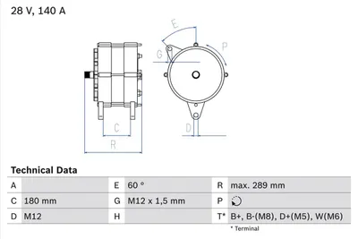 Produktbild von Drehstromgenerator BOSCH 0 986 041 640