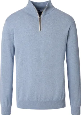 Produktbild von CASAMODA Herren Strick-Troyer Zipper Regular Baumwolle Hellblau L