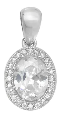 Image de Pendentif Femme Argent fin 925 avec Oxyde de Zirconium - 22mm*11mm; TRS23846