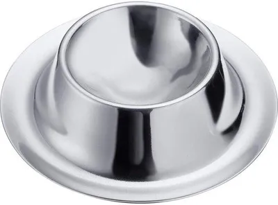 Image de Ibenzoa® : Lot de 4 supports à œufs ronds en acier inoxydable, empilables – diamètre 8,5 cm, hauteur 2,3 cm, pour œufs de poule, accessoire élégant pour le petit-déjeuner