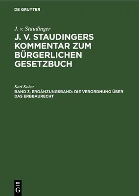 Produktbild von Die Verordnung über das Erbbaurecht