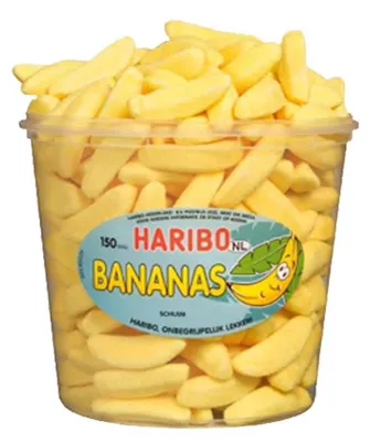 Productafbeelding van Haribo Gesuikerde Bananen - 150 stuks