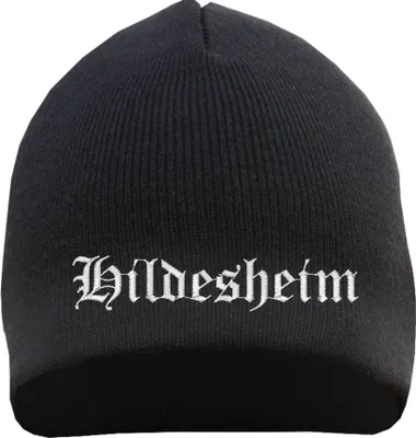 Produktbild von Hildesheim Beanie Mütze - Altdeutsch - Bestickt - Strickmütze Wintermütze Einheitsgröße Schwarz