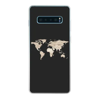 Produktbild von MuchoWow® Handyhülle Schutzhülle Hülle für Samsung Galaxy S10 Lite Weltkarte - Heu - Braun Silikon Softcase Handy Hülle - Schutz