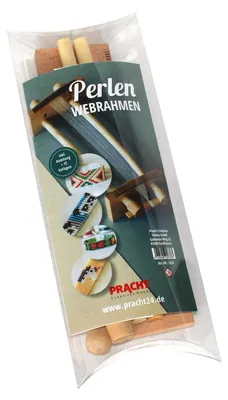 Produktbild von Perlenwebrahmen Webrahmen Armbänder - Holz - Gedemonteilt geliefert - Mit Perlen und Anleitung - Für Freundschaftsarmbänder