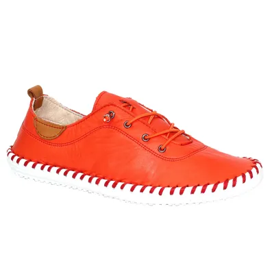 Produktbild von Lunar - Damen Leinenschuhe "St Ives", Leder GS285 (36 EU) (Orange/Weiß)
