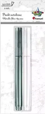 Image de Stylo métallique blanc + argent