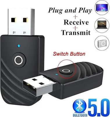 Zdjęcie produktu dla Adapter Bluetooth, Bluetooth 5.0, przenośny bezprzewodowy adapter audio