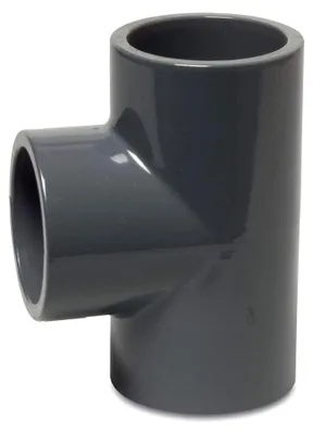 Produktbild von T-Stück 90° PVC-U 20 mm Klebemuffe 16 bar Grau