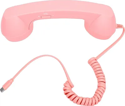 Obrázek produktu pro Retro telefonní sluchátko typu C Kabelové telefonní sluchátko Ruční přijímač s mikrofonem a reproduktorem pro konferenční hovory Růžové