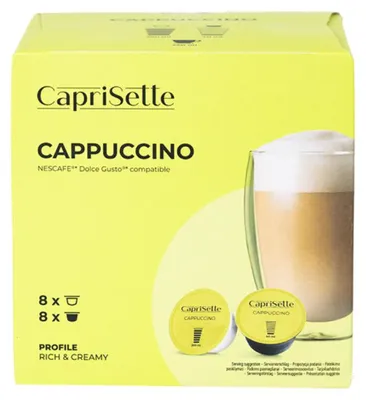 Obrázek produktu pro Kávové kapsle kompatibilní se systémem NESCAFÉ® Dolce Gusto® Caprisette Cappuccino, balení 8+8 kusů.