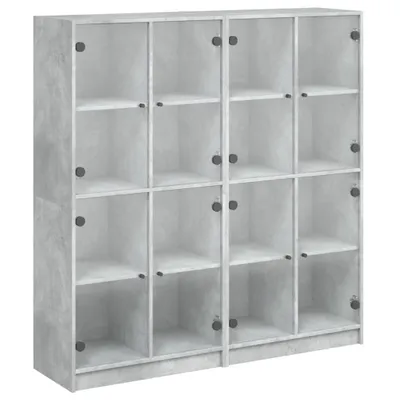 Obrázek produktu pro Knihovna s dvířky betonově šedá 136x37x142 cm kompozitní dřevo