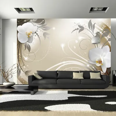 Produktbild von Fototapete selbstklebend Blumen Orchidee 294x210 cm Tapete Wandtapete Wandbilder Klebefolie Dekofolie Tapetenfolie Wand Dekoration Wohnzimmer - Ornament Design b-A-0060-a-d