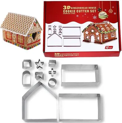 Produktbild von Weihnachtsplätzchenformen, Edelstahl, 10-teilig, Backen, Küchenzubehör